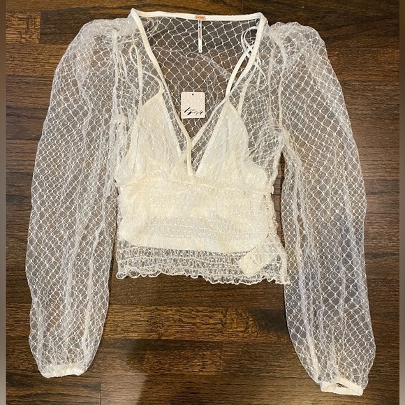 Free People Stevie White Lace Top - Picture 3 of 7